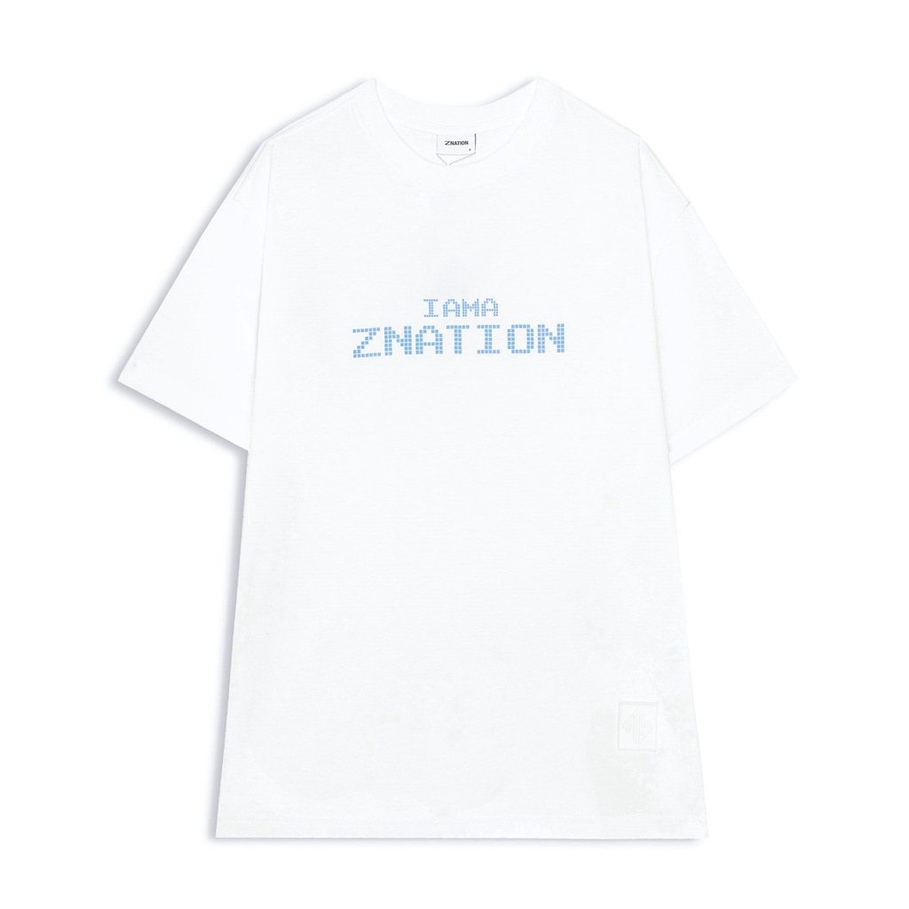 Áo Thun ZNATION Pixel Tee Unisex Oversize Màu Trắng