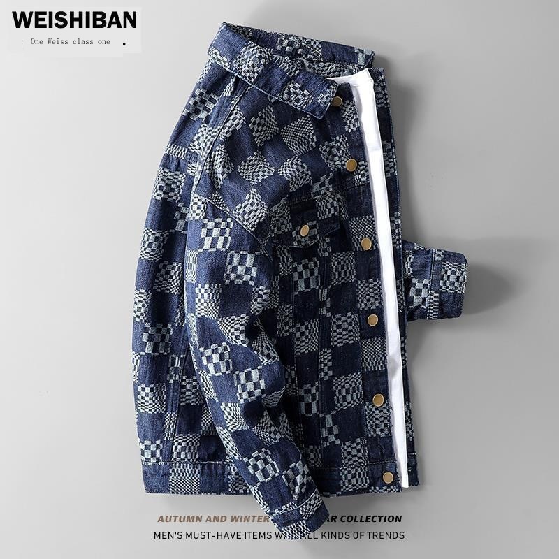 Áo Khoác denim Dáng Rộng Họa Tiết Caro Thời Trang Thu Đông Chất Lượng Cao Cho Cặp Đôi