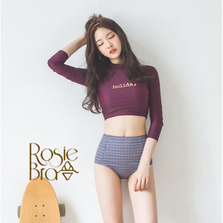 Bộ Bikini Dài Tay Holiday Có Đệm Phong Cách Hàn Quốc W323