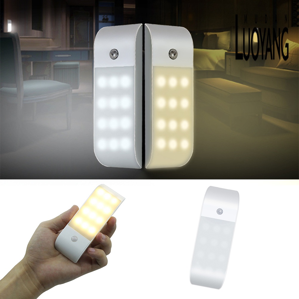 Đèn LED 12 Bóng Cảm Ứng Chuyển Động Dùng Pin Sạc Qua Cổng USB