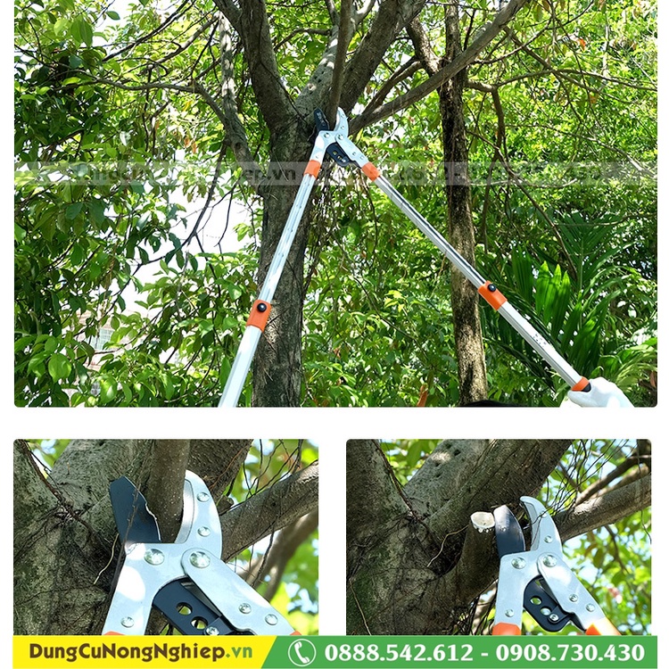 Kéo cắt cành cộng lực Sunsong cắt to cứng cán thu ngắn kéo dài