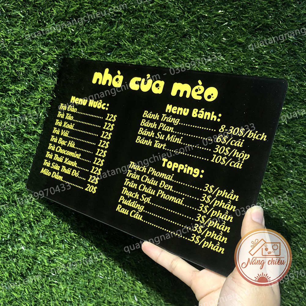 Menu quán cafe in và thiết kế theo yêu cầu_ menu cho quán cà phê, tiệm trà sữa_ menu cửa hàng, cửa tiệm