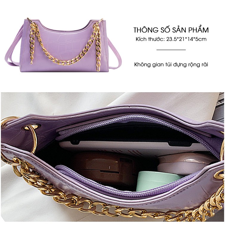 [NEW] TúI Kẹp Nách Kết Hợp Đeo Chéo Dây Xích Trẻ Trung X841