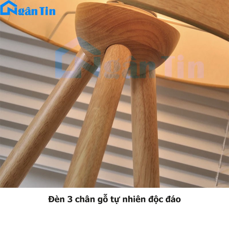 Đèn Cây Đứng Đọc Sách 3 Chân Gỗ Trang Trí Phòng Khách Phòng Ngủ DC539 Ngân Tin