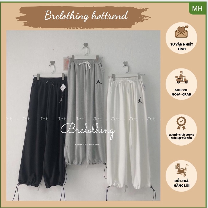 🌸 Jogger dáng thụng ống rộng bo gấu màu ĐEN | XÁM | TRANG Ulzzang nam nữ SIÊU HOT 🌸