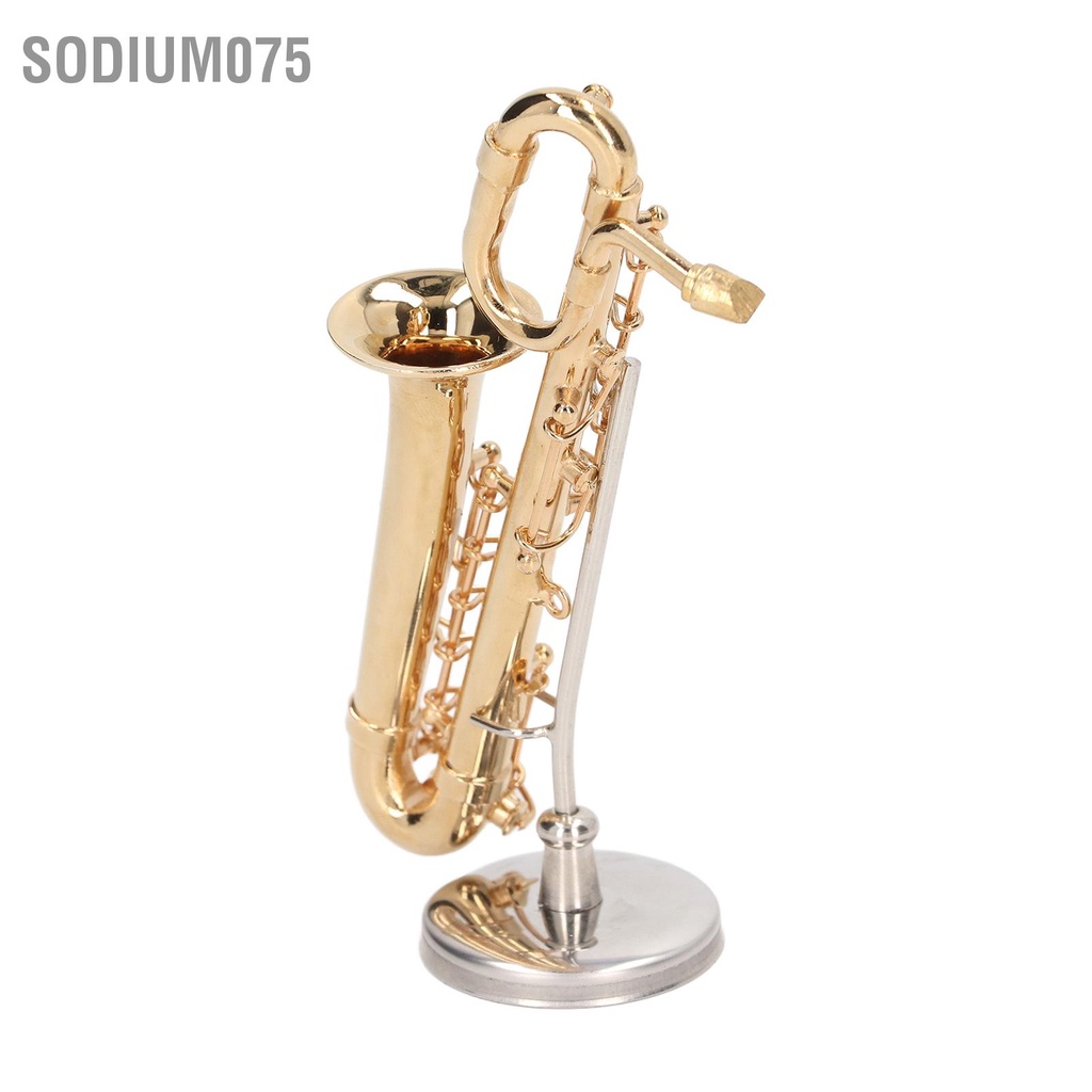 Có thể bán buôn Đồng thau Thu nhỏ Saxophone Mini Mô hình Nhạc cụ Bản sao Ngôi nhà búp bê Trang trí nội thất Sodium075 Hàng giao ngay