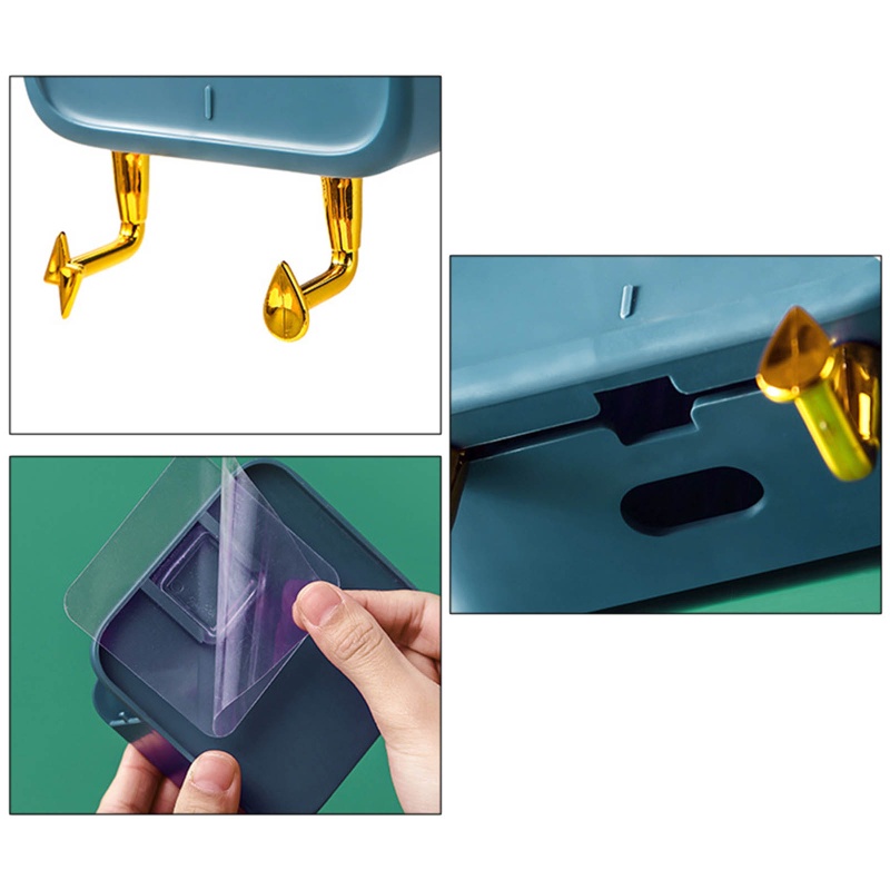 Hộp Đựng Cọ Trang Điểm / Điện Thoại Gắn Tường Kèm Móc Treo Tiện Dụng Cho Nhà Bếp / Phòng Tắm