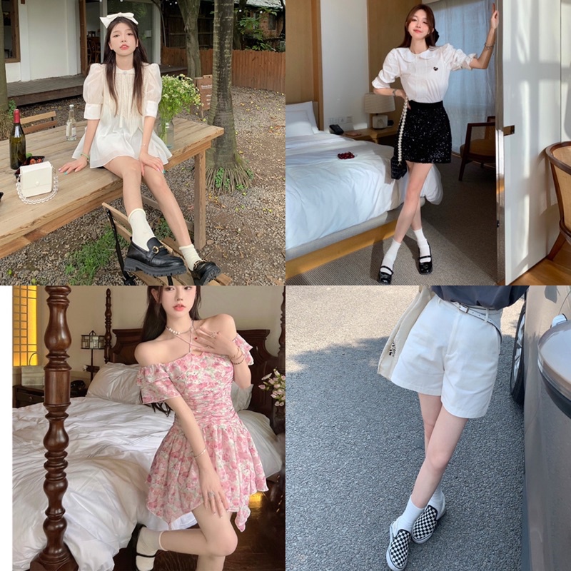 - GIẢM 53% | Tất cổ vừa, vớ cổ vừa/ Tất cao cổ, vớ cao cổ mỏng mùa hè viền xoăn màu trơn Hàn Quốc dành cho nữ