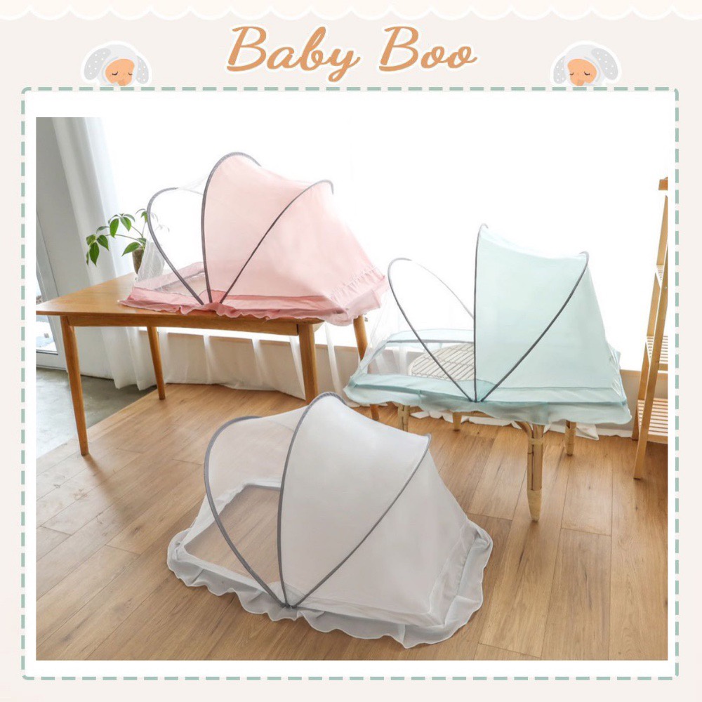 Màn mùng lưới chụp chống muỗi hình gấu, hình thỏ gấp gấp gọn thông minh che chắn cho bé sơ sinh, trẻ em ngủ- babyboo