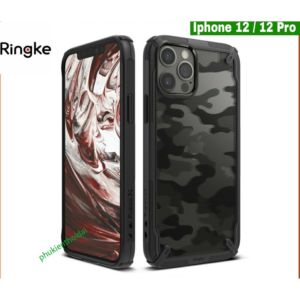 Ốp lưng Iphone 12 / Iphone 12 Pro hiệu Ringke chống sốc chống va đập ( check code )