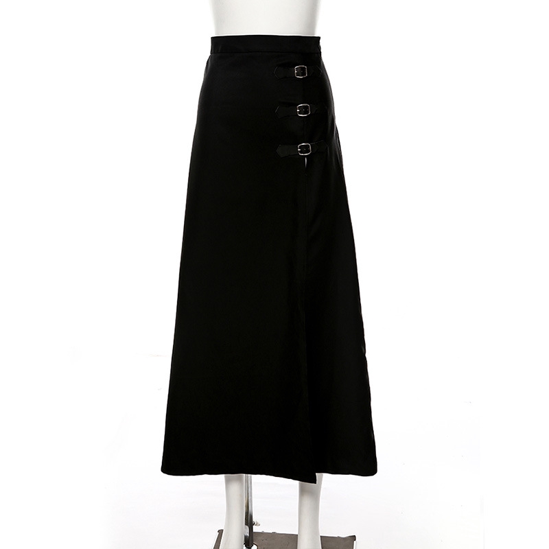 Women's New High Waist Bag Hips Slimming Hem Slit Long Skirt