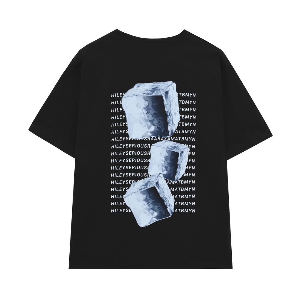 Áo Thun Basic Tee Unisex Cotton Form Rộng Tay Lỡ Cổ Tròn Màu Đen Họa Tiết Ice Melting SMALL THINGS ST