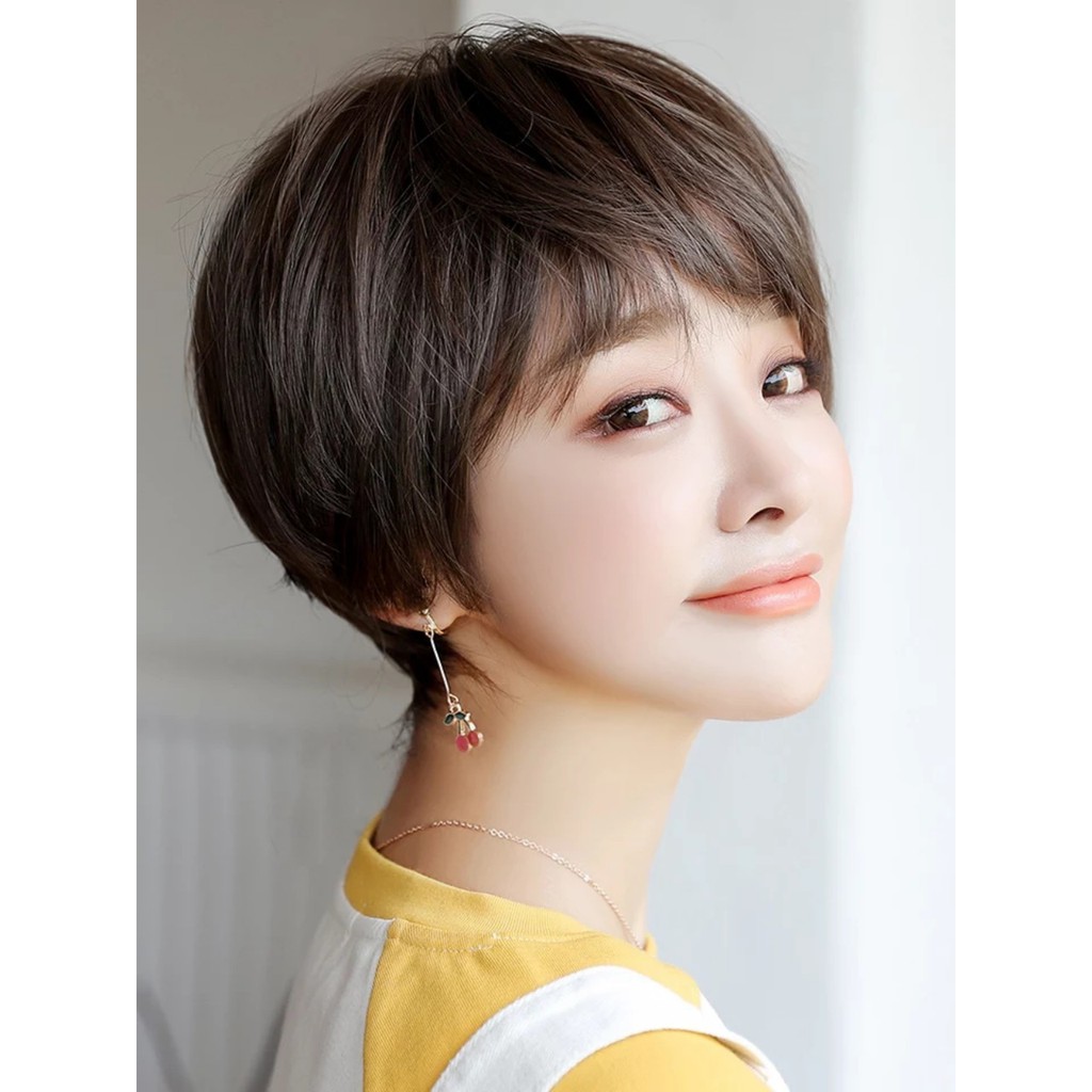 Tóc giả nữ nguyên đầu tomboy, tóc tém
