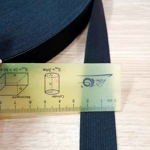Hai Mét Dài Dây Thun Màu Đen Bản 25mm Loại Dai Chất Lượng Co Giãn Bền Độ Dày Gần 1mm Thường Dùng Trong May Mặc
