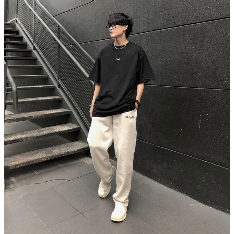 Quần ống rộng Nam nữ dáng suông unisex nỉ bông dày dặn SAFARI PSS1