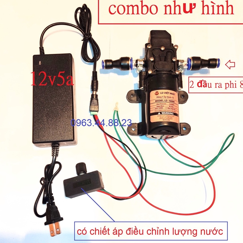 Máy Bơm Tăng Áp Mini 12V - Máy Bơm Phun Sương 12V