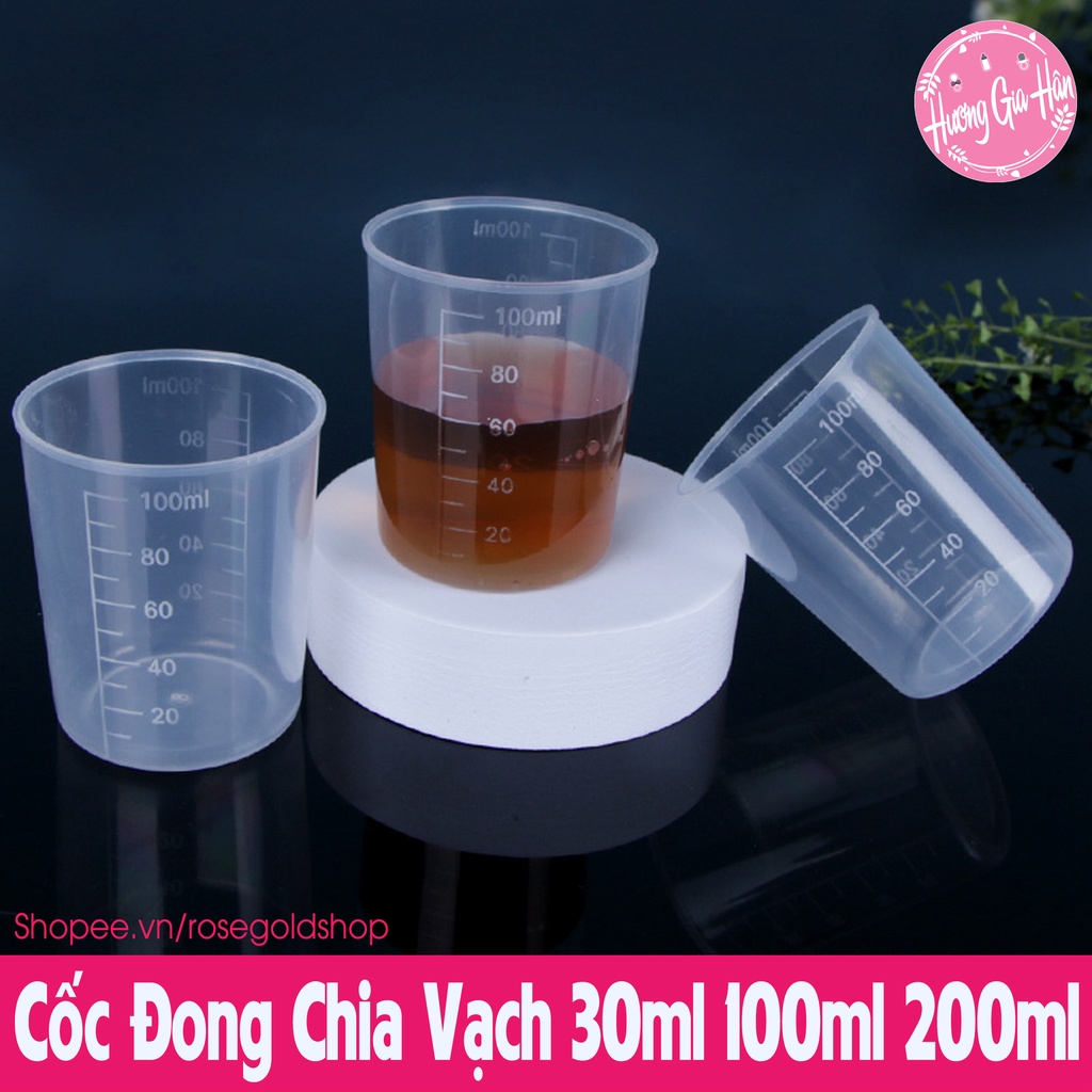 Cốc Đong Chia Vạch 30ml 100ml 200ml, Cốc Đo Lường Nước, Sữa, Mỹ Phẩm