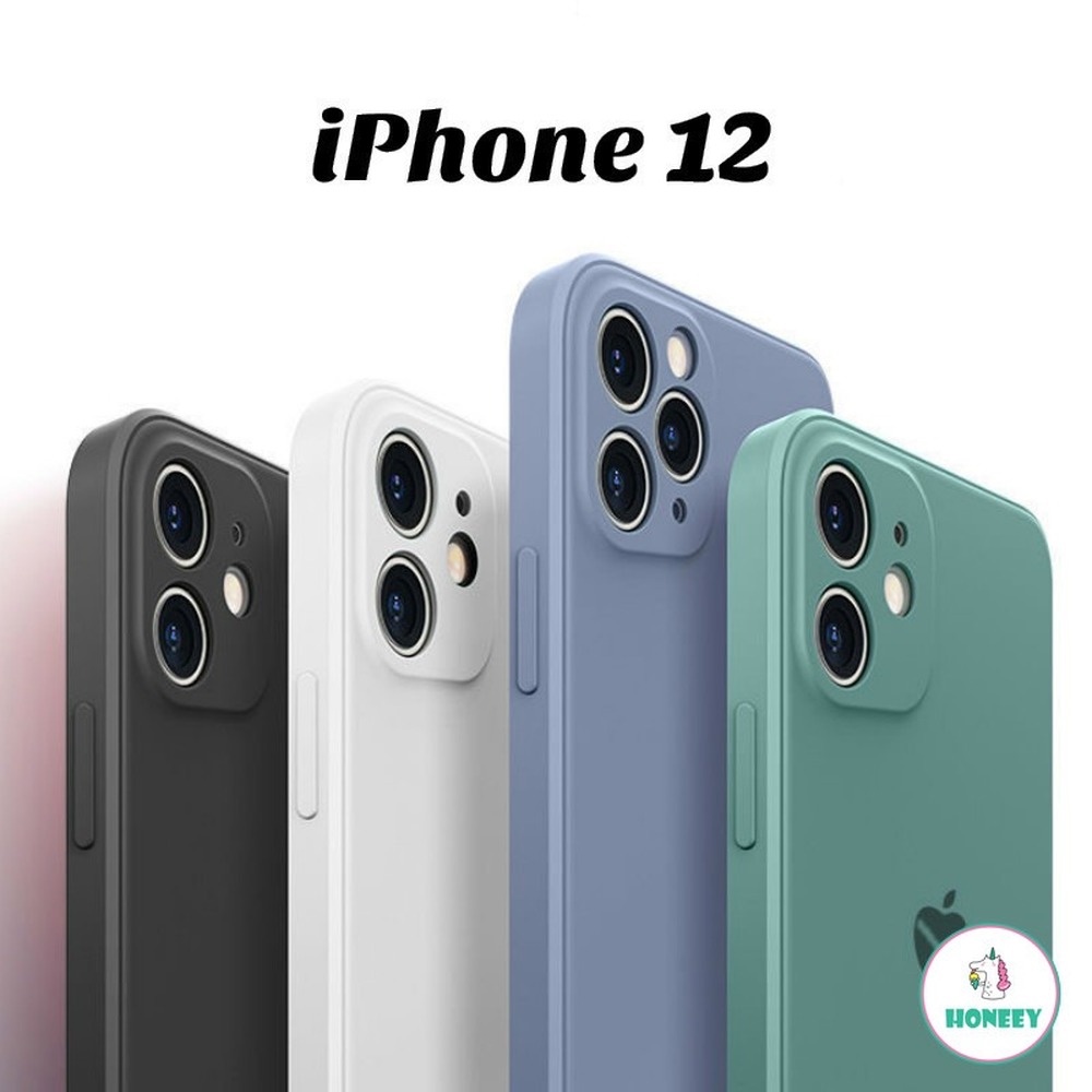 Ốp điện Thoại Silicone Dẻo Dạng Vuông Màu Kẹo Ngọt Xinh Xắn Cho iPhone 12 Pro Max X XS Max 8 7 Plus SE 2020