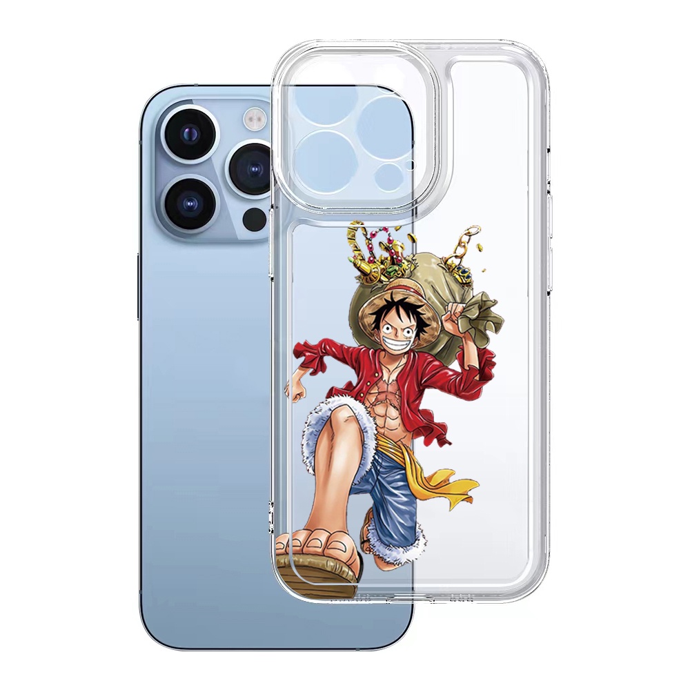 Ốp Điện Thoại TPU Gel Trong Suốt In Hoạt Hình One Piece Cho iPhone 13 Pro Max 14 12 iPhone 11 XR 8 7 SE 2022