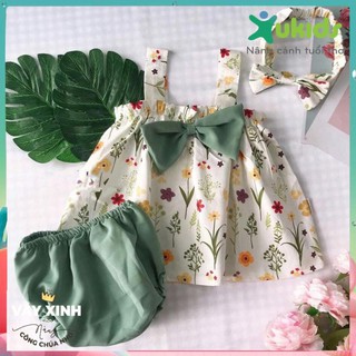 Set áo quần hoa lá hàng thiết kế cao cấp cho bé yêu - đồ thiết kế bé gái