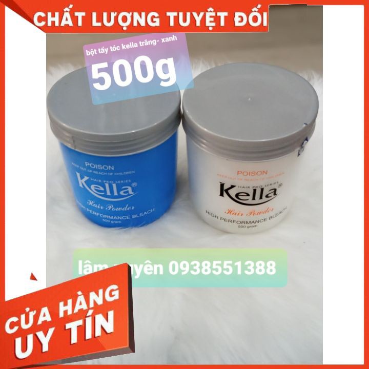 BỘT TẨY NÂNG TÔNG MÀU TÓC Kella 500g cao cấp giúp sáng, đều màu dai tóc