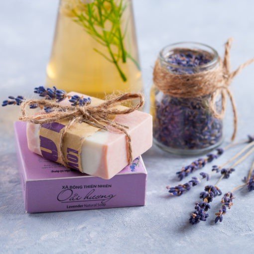 Combo Xà Bông, Nước Hoa Khô, Tinh dầu Thiên Nhiên Lavender/ Oải Hương Nước Pháp Cỏ Mềm