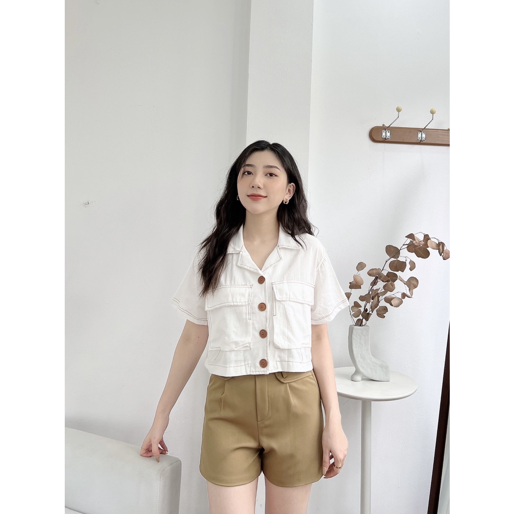 ÁO SOMI CỘC TAY CHỈ NỔI TÚI HỘP