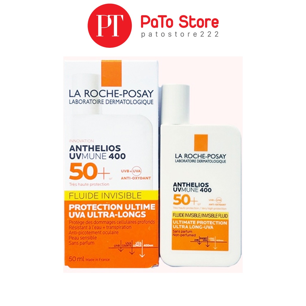Kem Chống Nắng Laroche Posay Anthelios Fluide Invisible Uvmune 400 SPF50+, set kem chống nắng + xịt khoáng mini 50ml