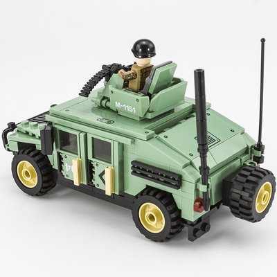 Đồ chơi Lắp ráp Xe Humvee M1151, Jie Star 61026 Jeep Car, Xếp hình thông minh, Mô hình xe quân sự