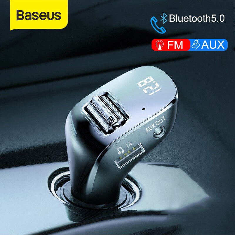 Baseus Tẩu Sạc Điện Thoại Trên Xe Hơi Kết Nối Bluetooth 5.0 Tích Hợp Máy Mp3 Tiện Dụng