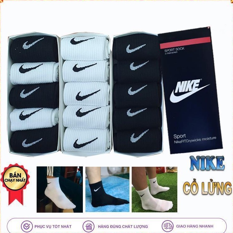✴۞Hộp 5 Đôi Tất Nike Ngắn Cổ, Vớ Thể Thao Hàng Xuất Dư Cao Cấp Quà Tặng - Bán Buôn Lẻ