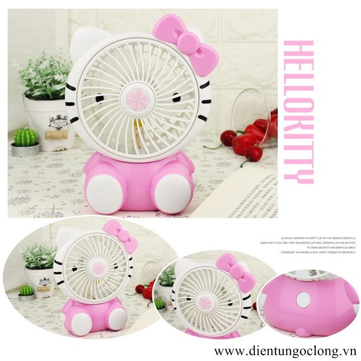 Quạt Mini Để Bàn Kitty Pin Sạc SQ-1881