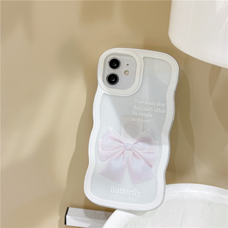 Ốp Điện Thoại Mềm Hình Thỏ Thắt Nơ Cho iPhone 13 12 11 Pro Max 6 6s 7 8 Plus X Xs Max XR