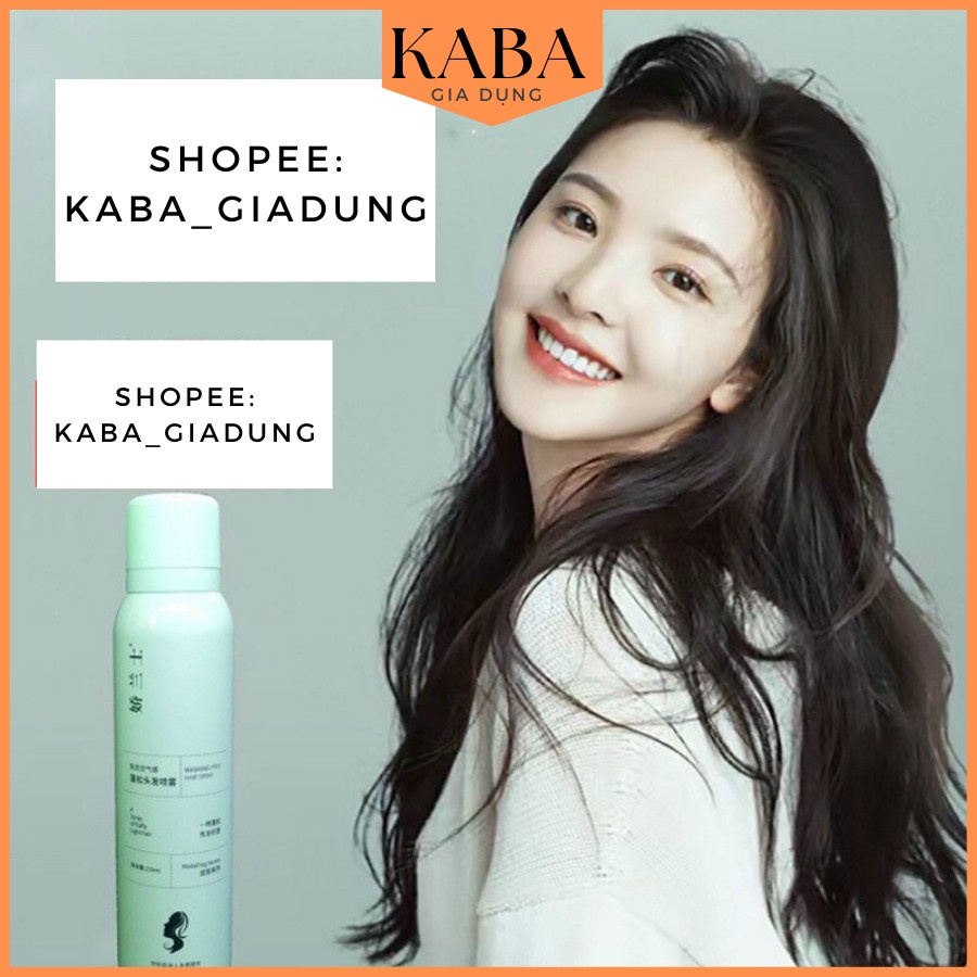 Dầu gội khô dạng xịt, dầu gội đầu khô nữ không bết dính phồng tóc nội địa KABA