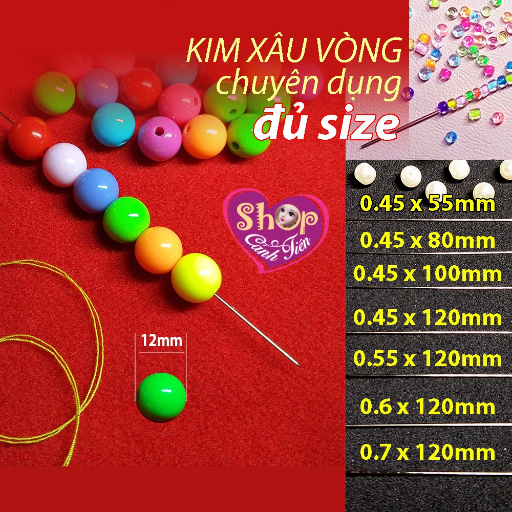 Kim xỏ hạt cườm chuyên dụng Đủ Size (Kim mở rộng và kim trơn)