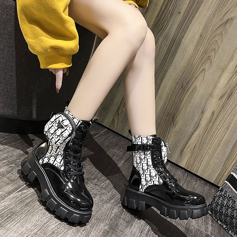 Jiashucheng Giày Bốt Martin Đế Dày Cổ Thấp Plus Size Cho Nữ