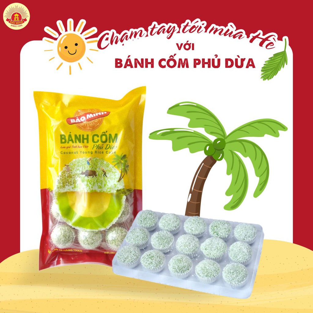 Bánh Cốm phủ Dừa Đặc Biệt Bảo Minh 240g