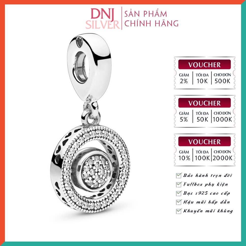 Charm bạc 925 cao cấp, hàng chuẩn bạc - Charm Spinning Logo &amp; Pavé thích hợp để mix vòng tay charm - DN316