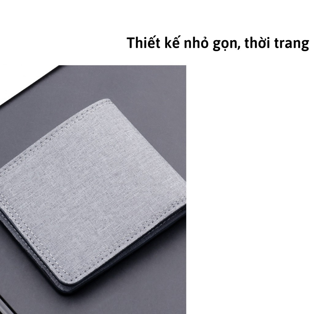 Ví vải canvas dáng ngang LETIS VI10, bóp tiền thẻ nhỏ gọn tiện dụng màu cơ bản đơn giản chất liệu vải cao cấp