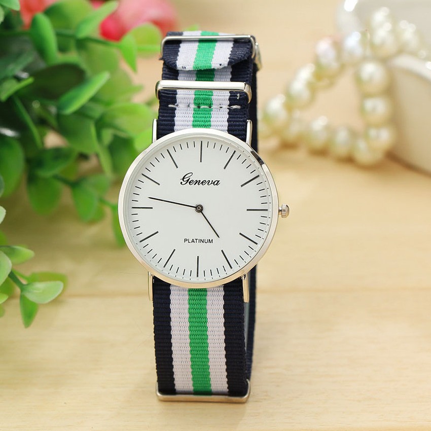 Đồng hồ Unisex dây vải nato Geneva