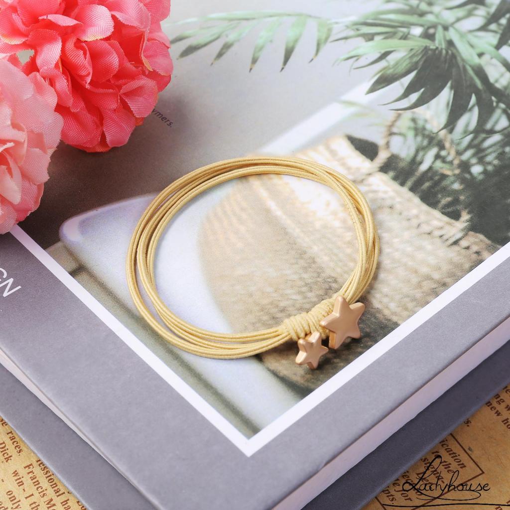 Dây Cột Tóc Đuôi Ngựa Trang Trí Ngôi Sao Sáng Tạo Ngọt Ngào Cho Nữ