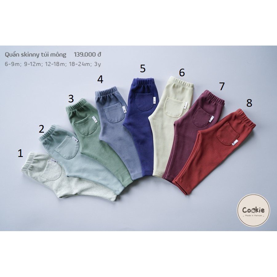 Cookie quần skiny túi dày tím nhạt  bé gái