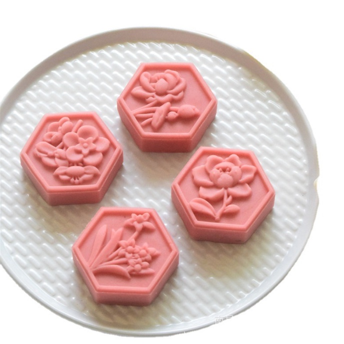 (50 gr) Khuôn Trung Thu lục giác bông hoa cổ điển MÃ : C11