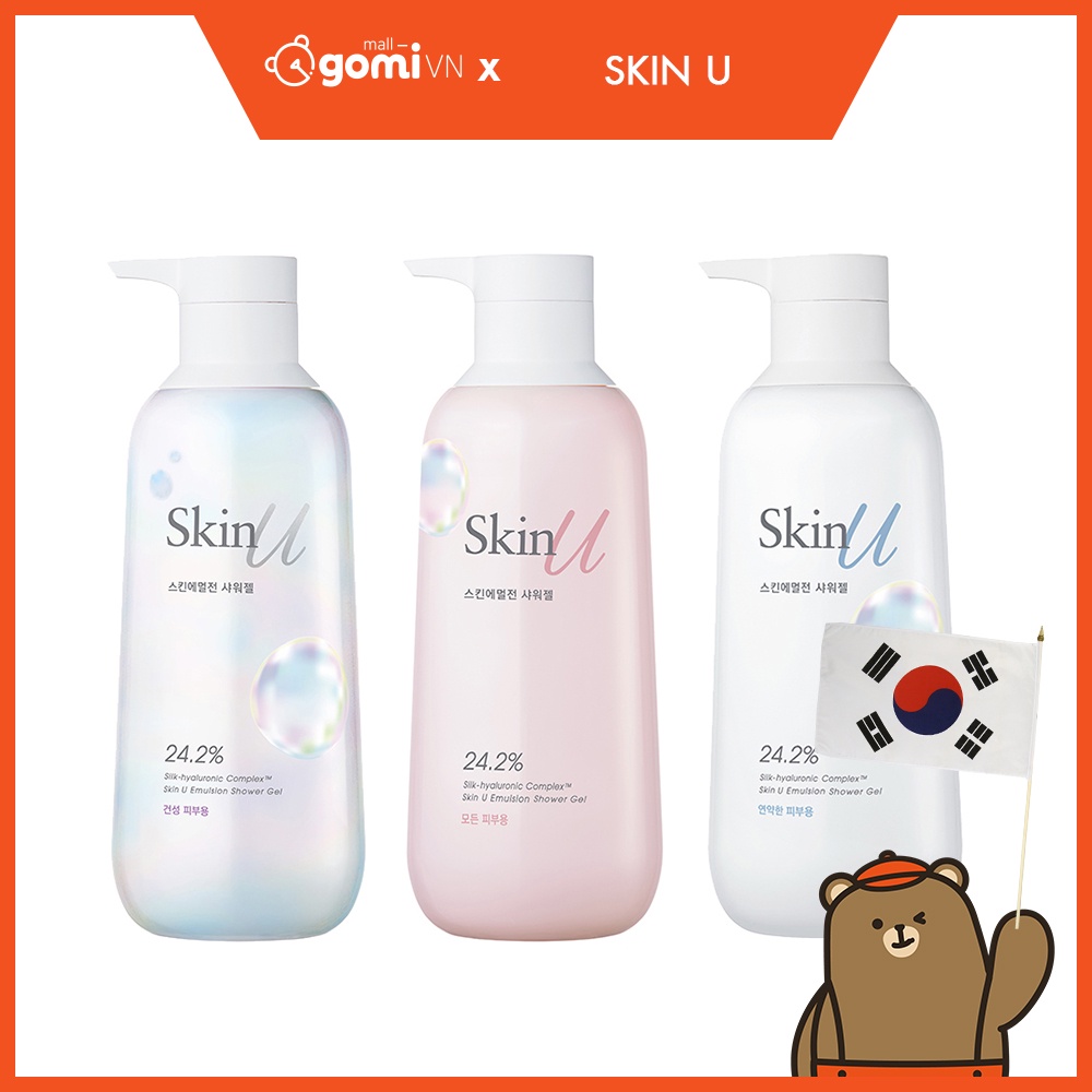 Sữa Tắm Dưỡng Thể Dạng Gel Happy Bath SkinU Emulsion Shower Gel 600ml GomiMall