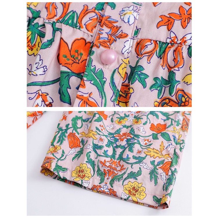 J012 - Jum bé gái hồng hoa nhí sz 110-160, đồ liền thân cho bé ống dài hè thu, thiết kế thời trang