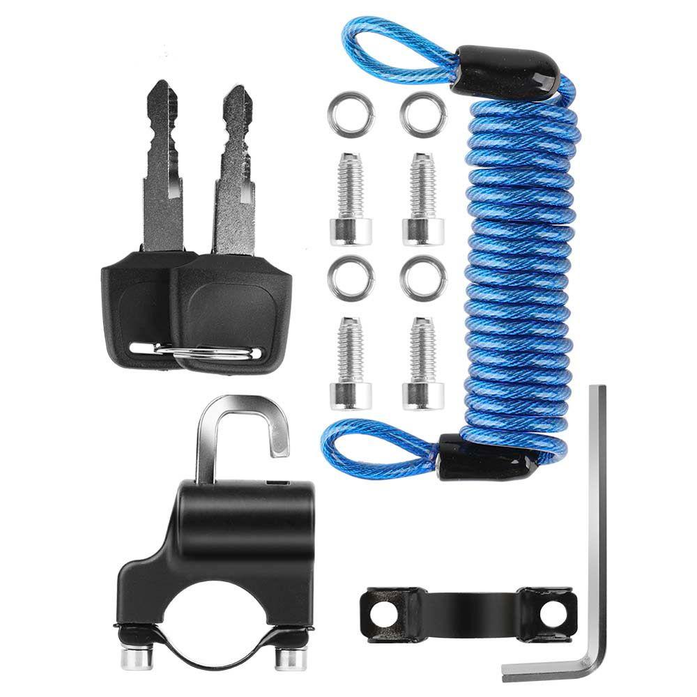 QUINTON Durable Helmet Wire Rope Lock Portable Security Cable Lock Mini Bicycle Lock Motorcycle Cycling Anti-theft Mountain Bike Security Motorbike Parts Bike Rope Padlock/Multicolor