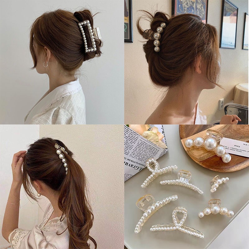 Kẹp tóc đính ngọc trai nhân tạo thanh lịch thời trang cho nữ
