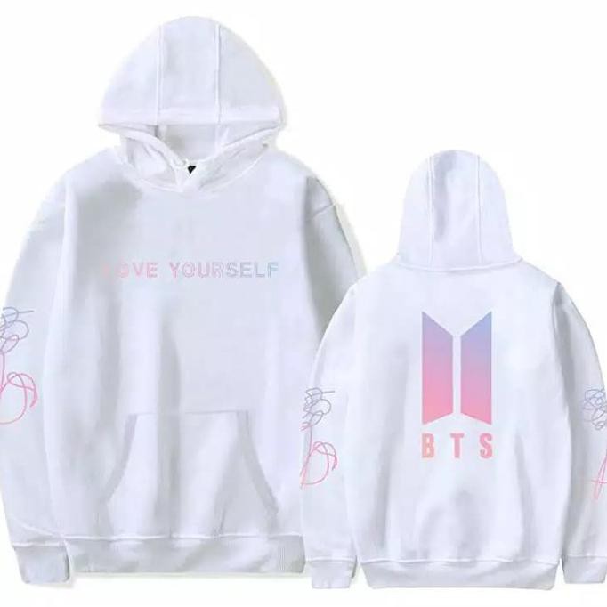 Áo Hoodie In Chữ Bts Màu Hồng / Đen