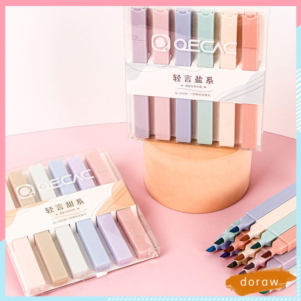 Set 6 Bút Dạ Quang Dễ Thương Dùng Đánh Dấu Trang Trí Sổ Tay