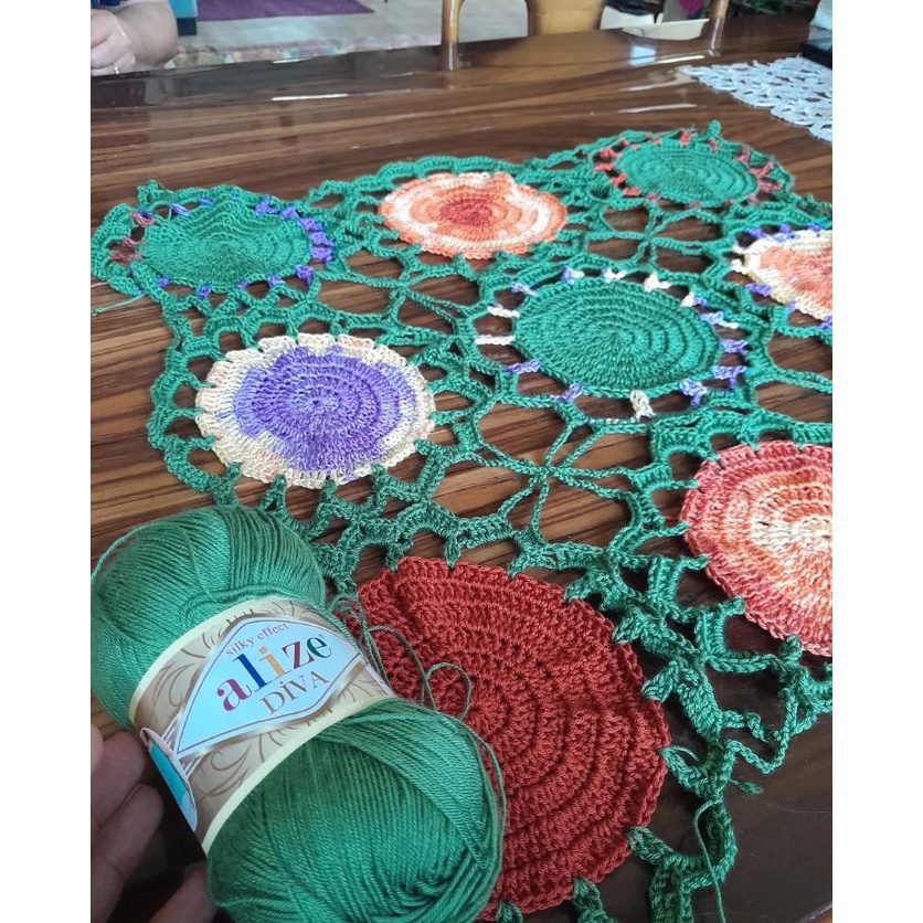 Cuộn len sợi màu loang Diva Batik hãng Alize Yarns đan móc áo, váy, khăn, bikini, túi ví